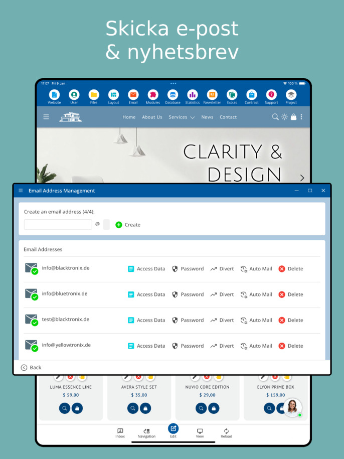 Nyhetsbrev skickas via app – tabletvy